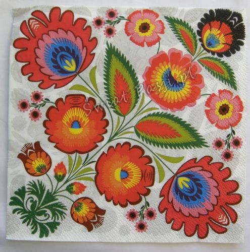 serwetka - łowickie wycinanki (kolorowa)