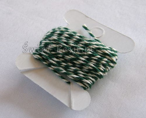 sznurek bawełniany dwukolorowy - kremowo-zielony (5m)