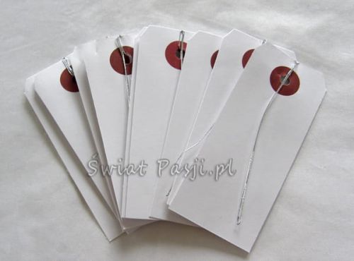 tagi na druciku (białe) - 10szt