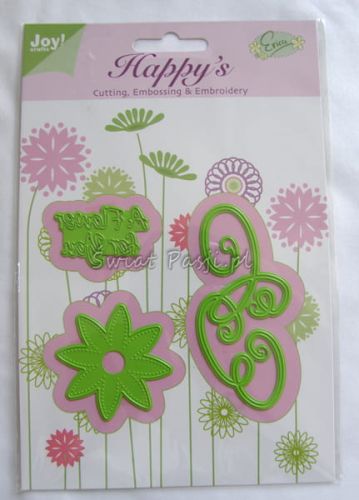 wykrojnik Joy - zawijasek + kwiat + napis [6002/1103]