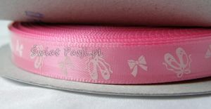 wstążka w baletki - różowa (10mm)