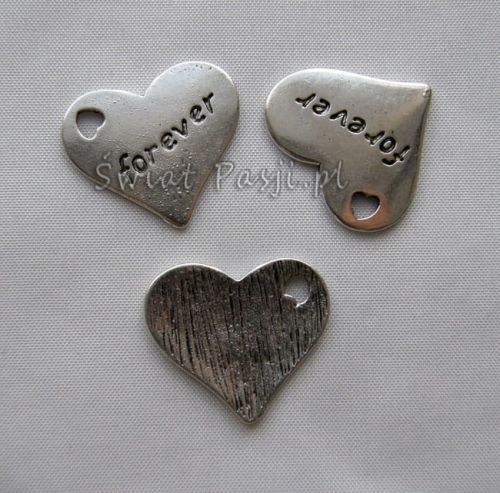 wisiorek - serce forever (platynowy) 20x22mm
