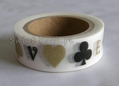 papierowa taśma dekoracyjna - w karciane znaki
