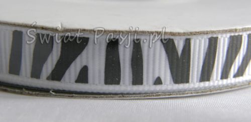 wstążka prążkowana w paski zebry 10mm