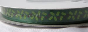 wstążka w ostrokrzew - zielona (10mm)