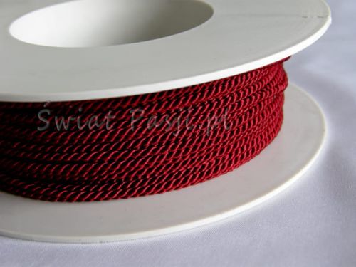 sznurek skręcany - bordowy