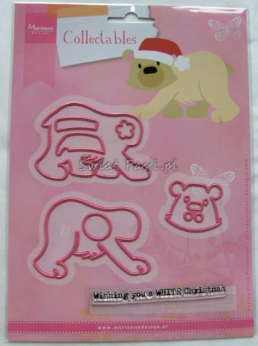 wykrojnik Marianne Design - miś polarny (elementy) + stempel [COL1370]