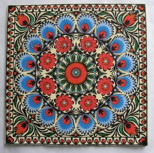 serwetka - wycinanki kurpiowskie (kolorowa)