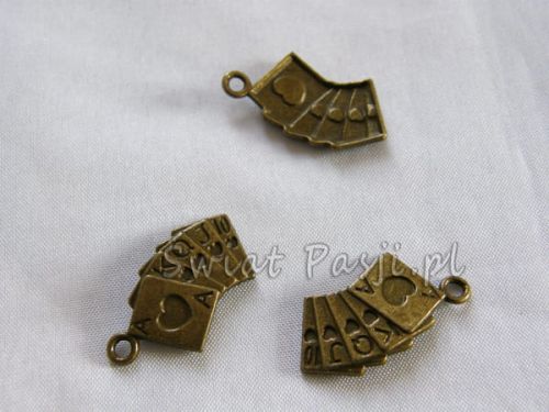 wisiorek - karty (mosiężne) 25x15 mm