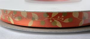 wstążka w gałązki - pomarańczowa (10mm)