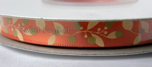 wstążka w gałązki - pomarańczowa (10mm)