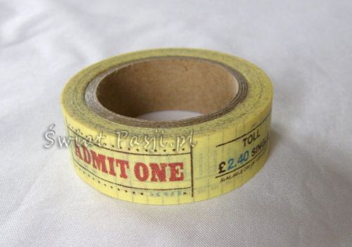 papierowa taśma dekoracyjna - w bilety (ecru)