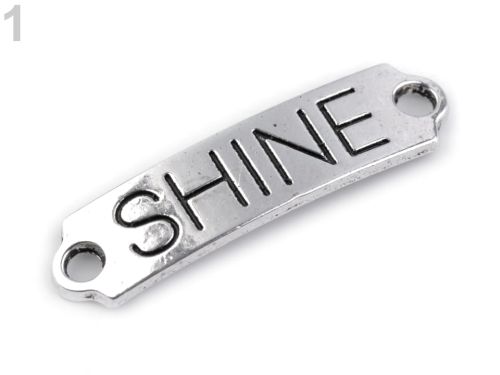 łącznik biżuteryjny z napisem - shine (platynowy)