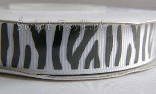 wstążka prążkowana w paski zebry 16mm