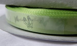 wstążka w baletki - zielona (10mm)