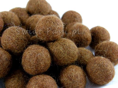 kulka filcowa - brązowa 20mm