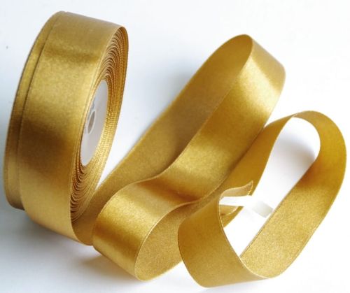 wstążka satynowa - złota (25mm)