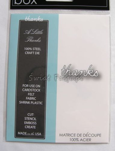wykrojnik Memory Box - mini napis thanks [98575] (A Little Thanks)