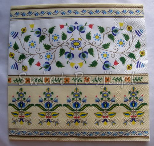 serwetka - wzory kaszubskie (kremowa)