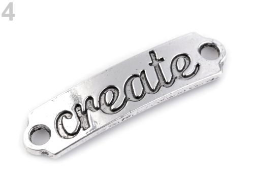 łącznik biżuteryjny z napisem - create (platynowy)