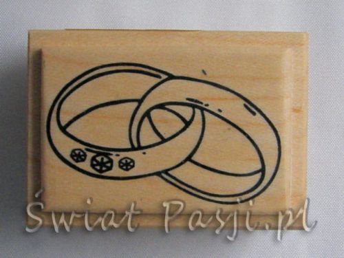stempel na bloczku drewnianym - obrączki [1801003]