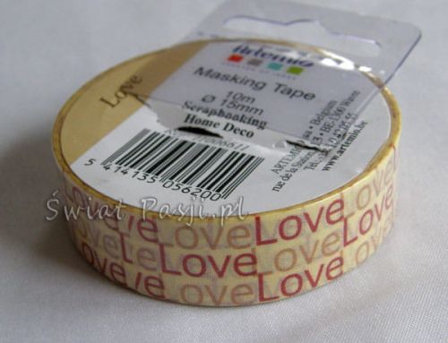 papierowa taśma dekoracyjna - w napisy Love Love Love