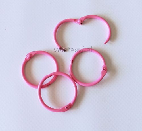 pierścień do łączenia albumów scrapbook 25 mm  - różowy