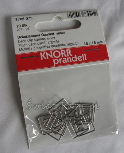 spinacze (clips) - kwadrat srebrny