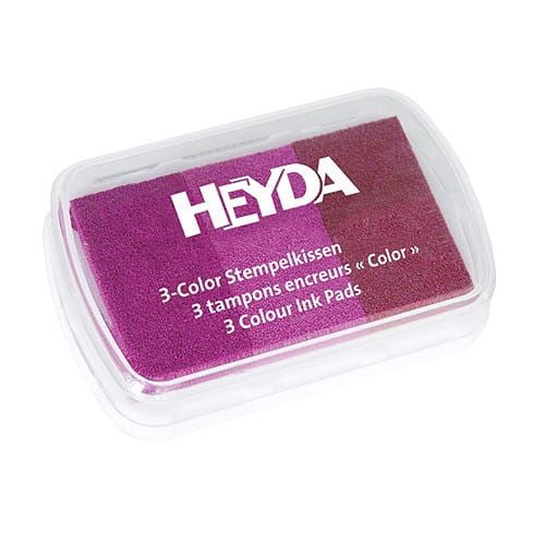 tusz Heyda 3 kolory - czerwono-różowy