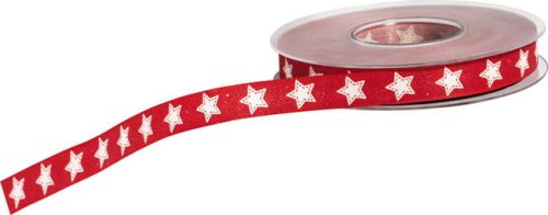 wstążka w gwiazdy - czerwona 20 mm