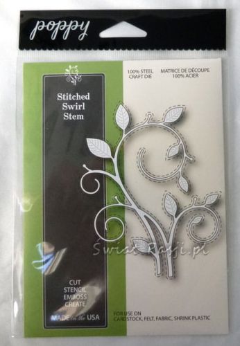 wykrojnik Poppy Stamps - stitched swirl stem [1356]