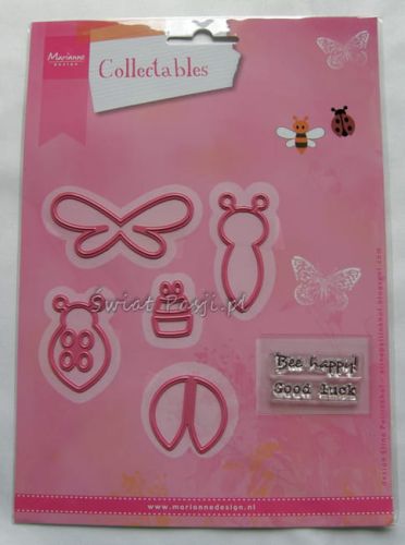 wykrojnik Marianne Design - biedronka i pszczółka (elementy) + stemple [COL1356]