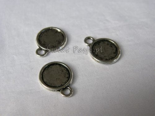 zawieszka - okrągła ramka gładka (platynowa) 14 mm