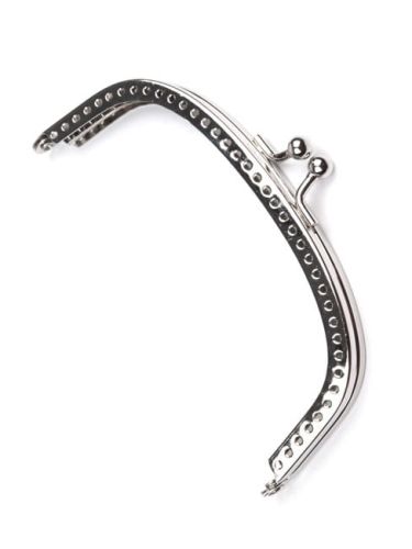 bigle do torebki / portmonetki (platynowe) - prostokątne zaokrąglone 5x11 cm 