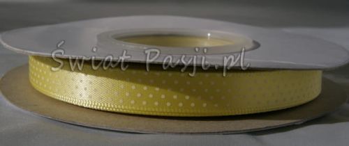 wstążka w kropeczki - żółta 10mm