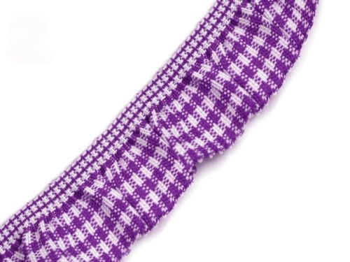 gumka z falbanką w fioletową krateczkę