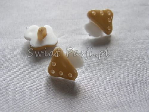 guzik muchomorek - beżowy