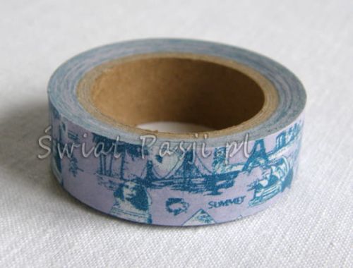 papierowa taśma dekoracyjna - podróżna (lawendowa)