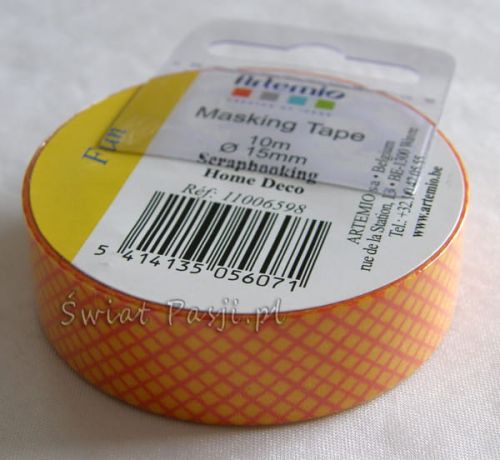 papierowa taśma dekoracyjna - w romby (żółta)