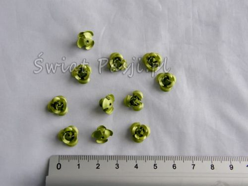 metalowe różyczki 20 szt - limonkowe