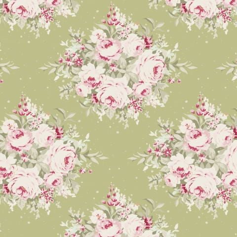 tkanina bawełniana TILDA Floribunda green [0481061] (50 x 55 cm)